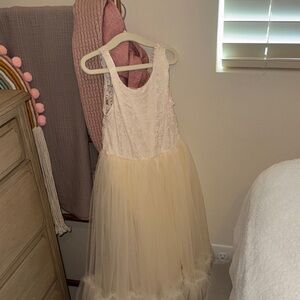 Elegant Cream Lace Kids Dress